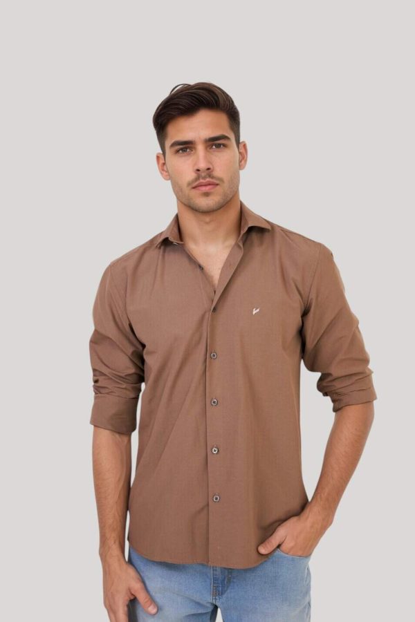 Camisa de vestir color marrón Jason 37