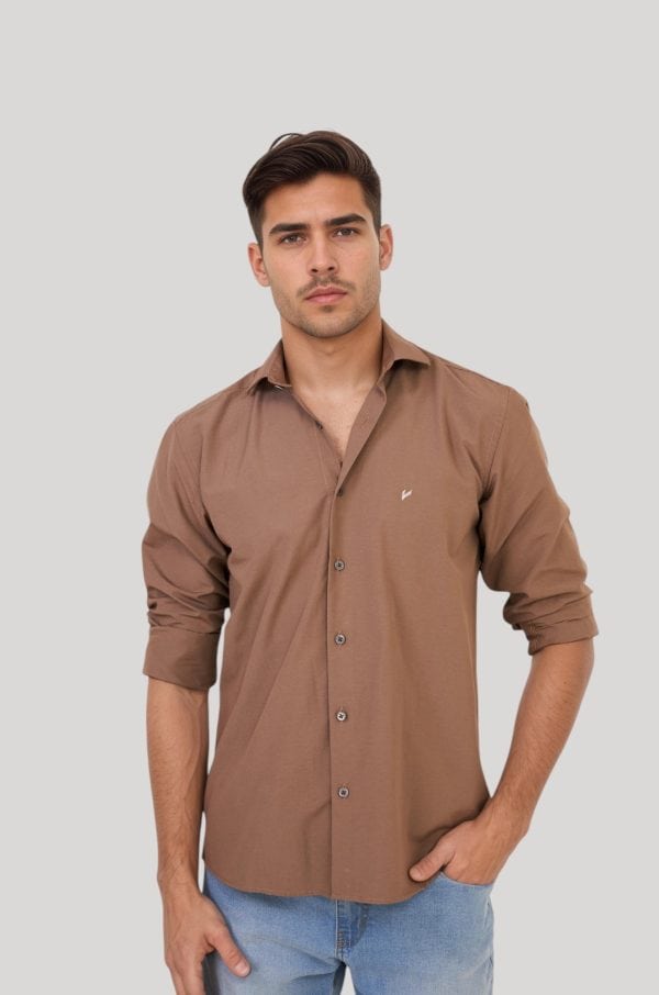 Camisa de vestir color marrón Jason 37