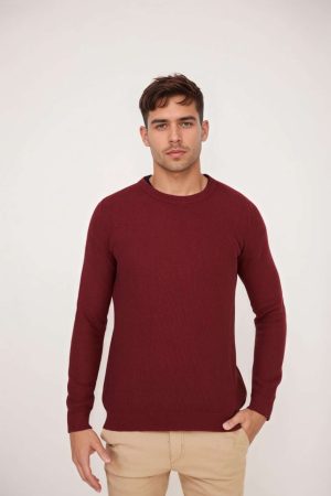 Sweater bordo cuello redondo