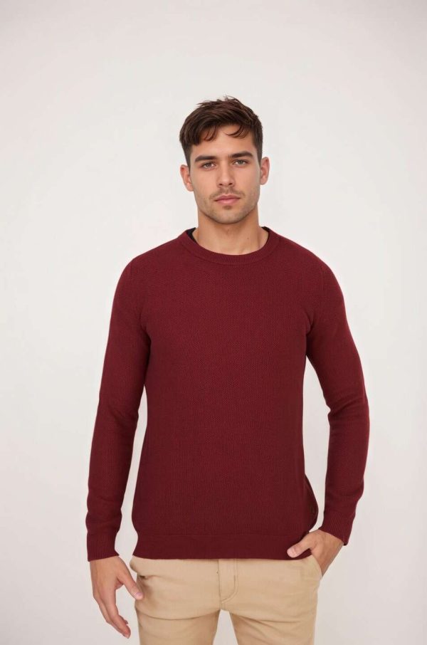 Sweater bordo cuello redondo