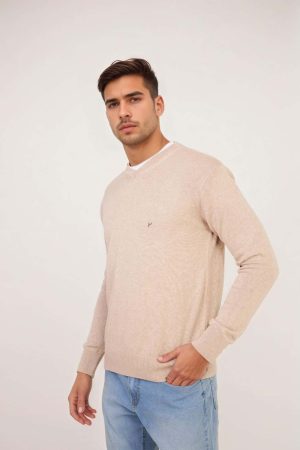 Sweater crudo escote V Light