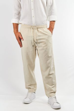 Pantalón de lino beige