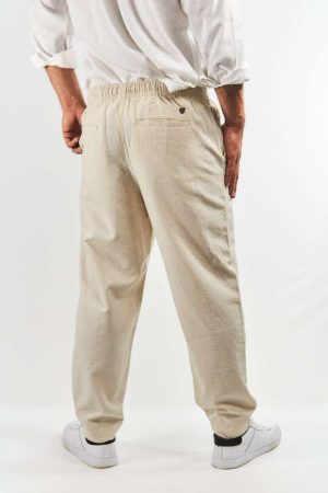 Pantalón de lino beige