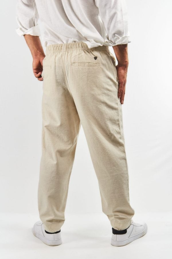 Pantalón de lino beige