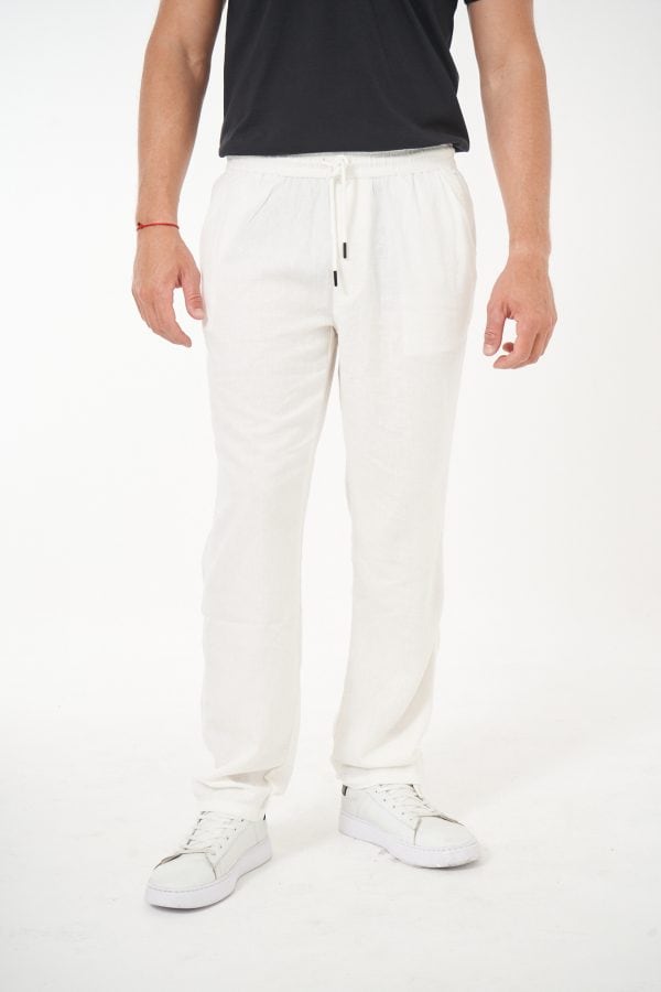 Pantalón de lino blanco