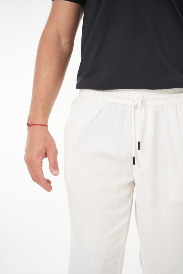 Pantalón de lino blanco