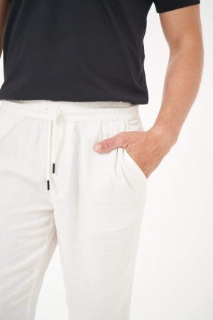 Pantalón de lino beige