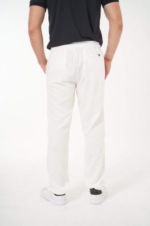 Pantalón de lino beige