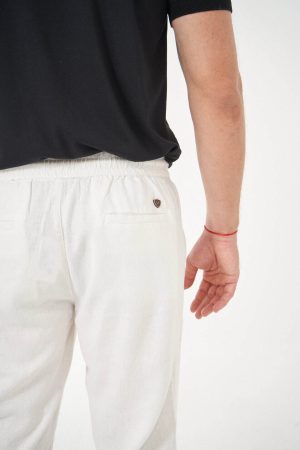 Pantalón de lino beige