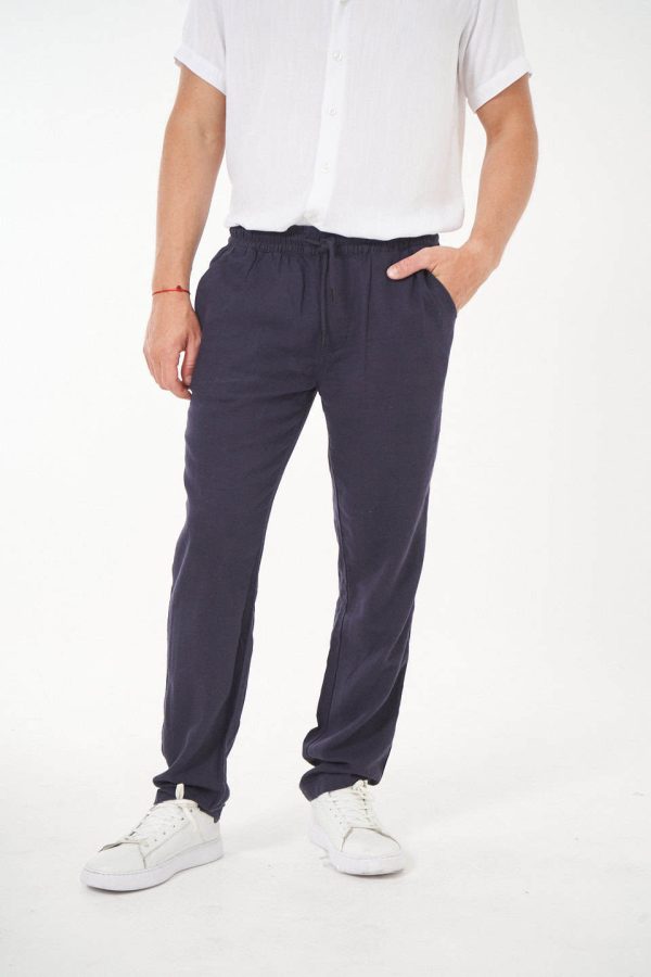 Pantalón de lino marino