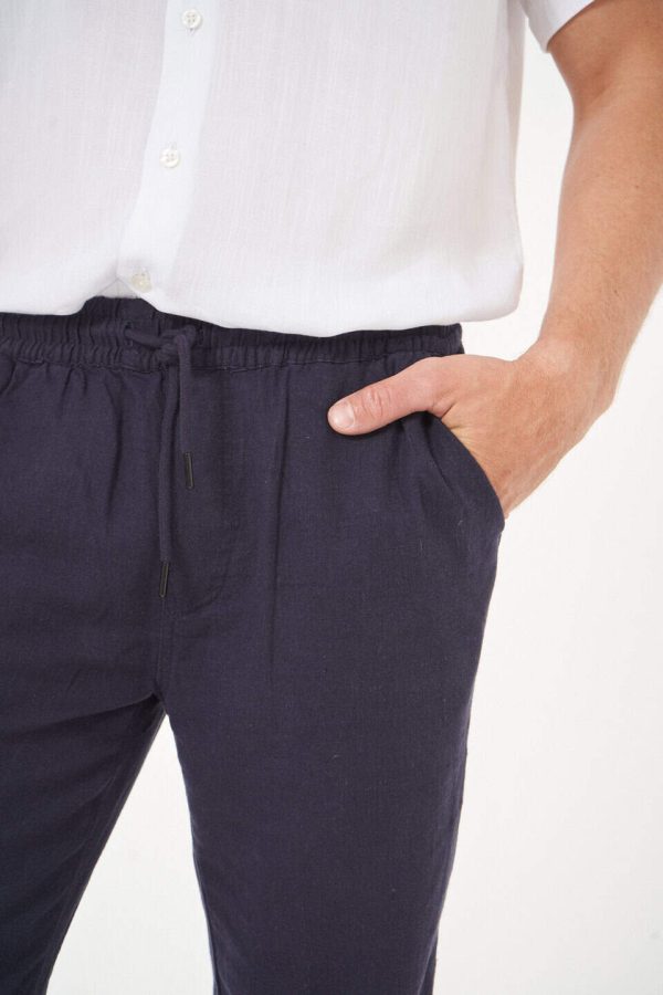 Pantalón de lino marino