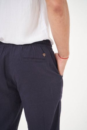 Pantalón de lino marino
