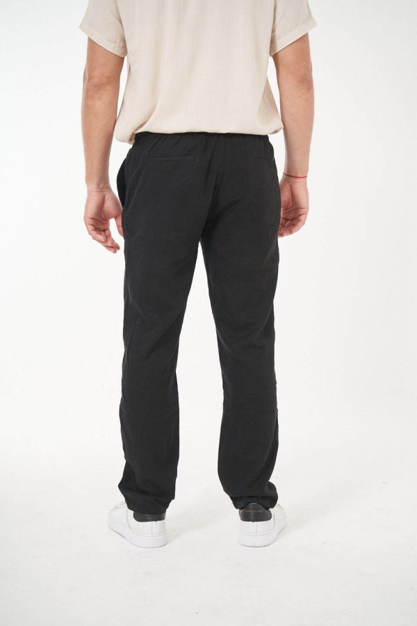 Pantalón de lino negro Jogger