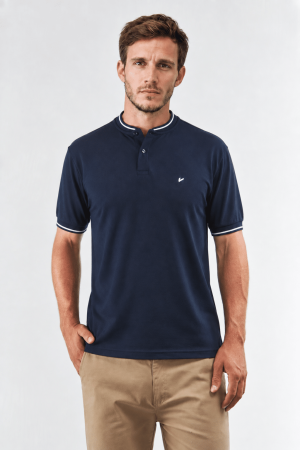 Chomba cuello mao marino jersey