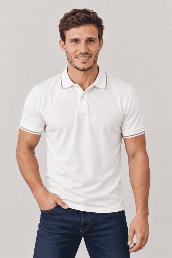 Chomba jersey algodón blanca