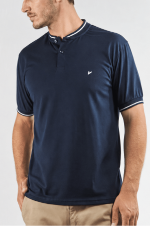 Chomba cuello mao marino jersey