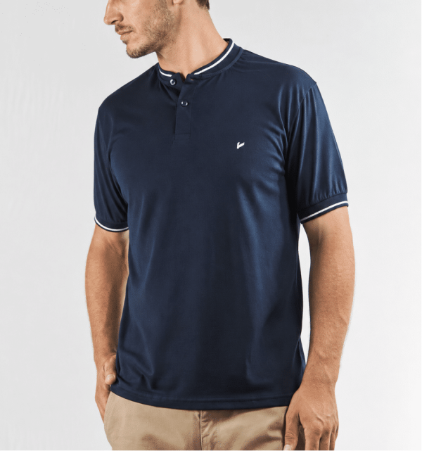 Chomba cuello mao marino jersey