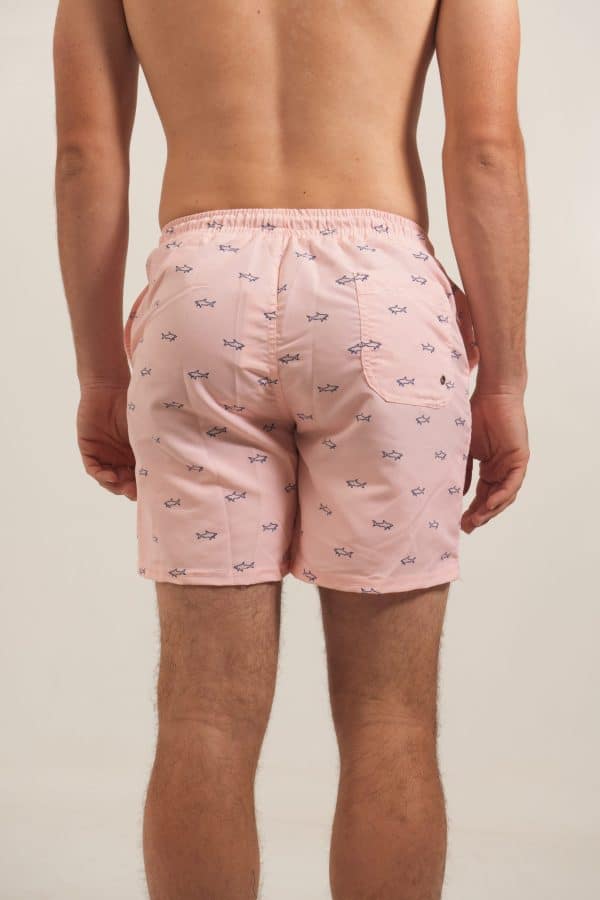 Short de baño rosa estampado