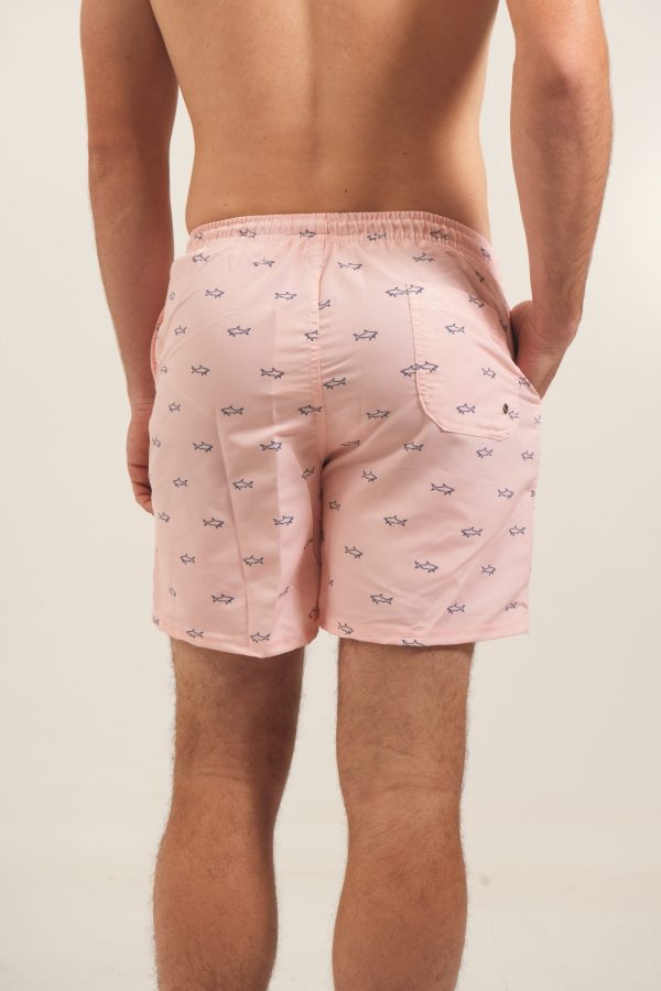 Short de baño rosa estampado