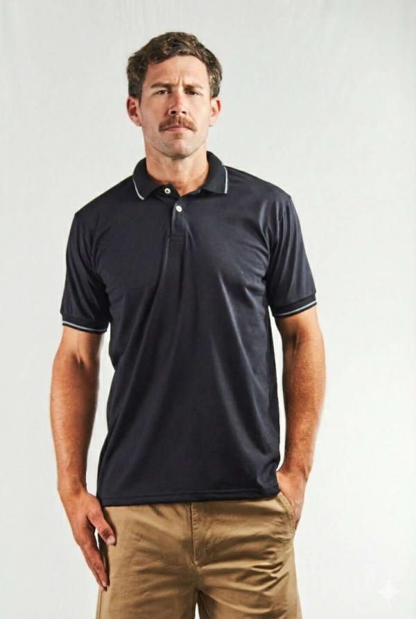 Chomba jersey algodon negra