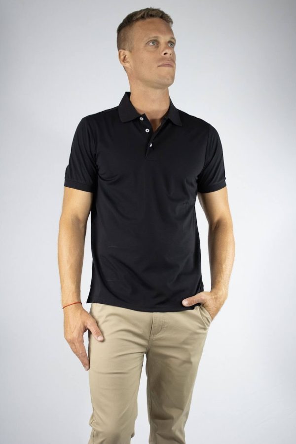 Chomba negra algodón elastizado