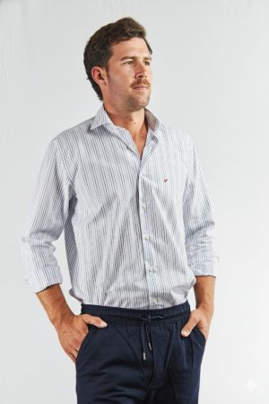 Camisa de lino y algodón para hombre