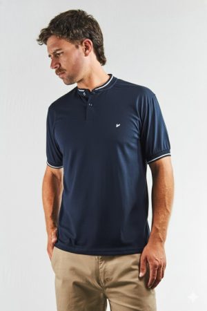 Chomba cuello mao marino jersey