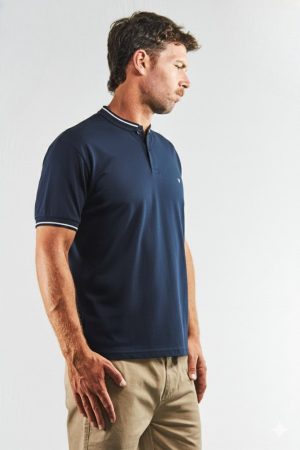 Chomba cuello mao marino jersey