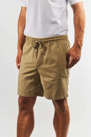 Bermuda camel de lino y algodón