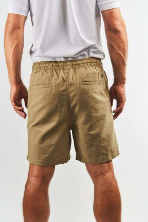 Bermuda camel de lino y algodón