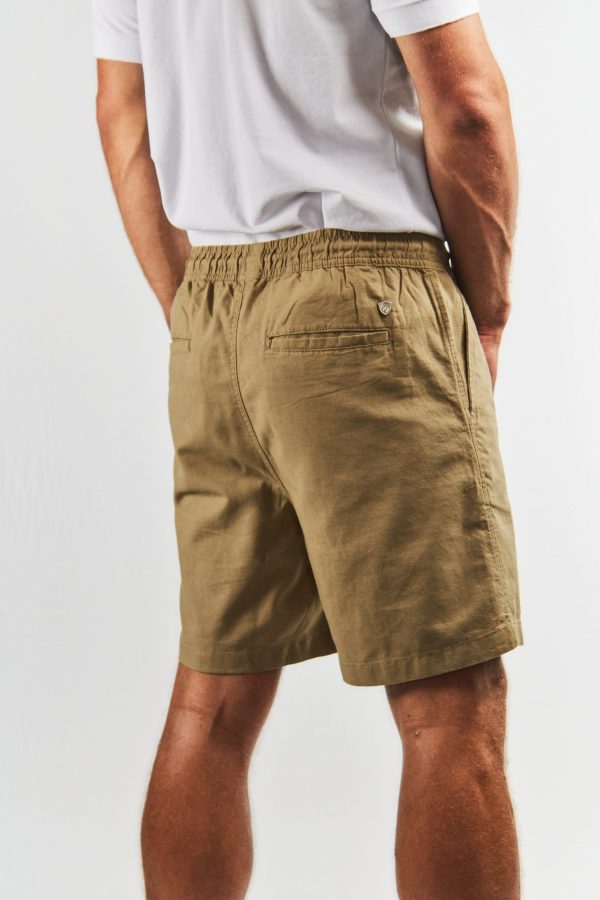 Bermuda camel de lino y algodón