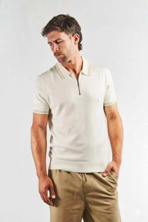 Chomba tejida natural con cierre