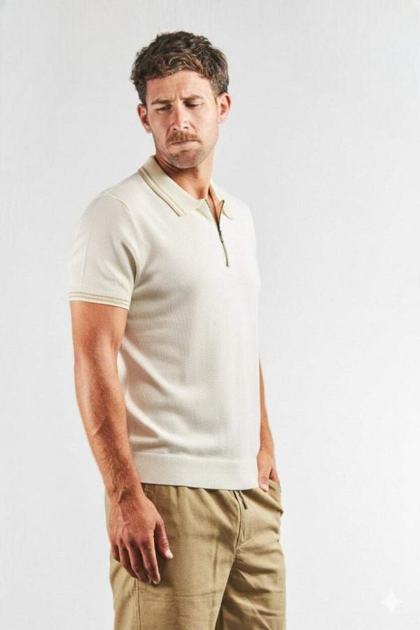 Chomba tejida natural con cierre