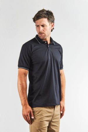 Chomba jersey algodon negra