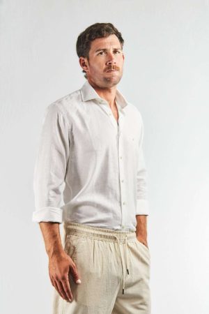 Camisa de lino blanca