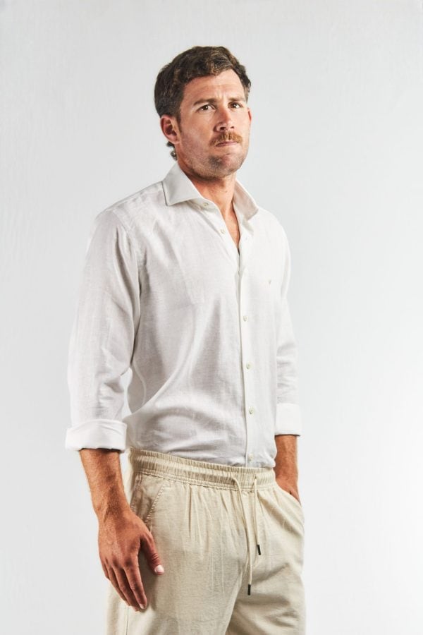 Camisa de lino blanca