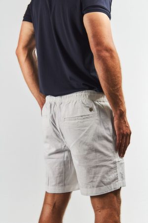 Bermuda blanca de lino y algodón