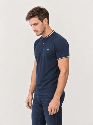 Chomba cuello mao marino jersey