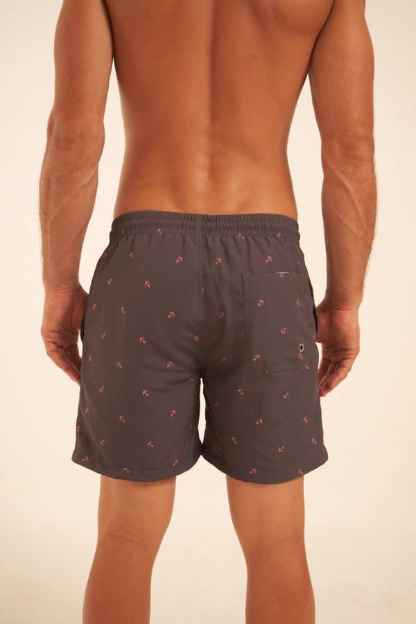 Short de baño Negro Estampado