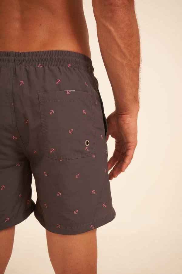 Short de baño Negro Estampado