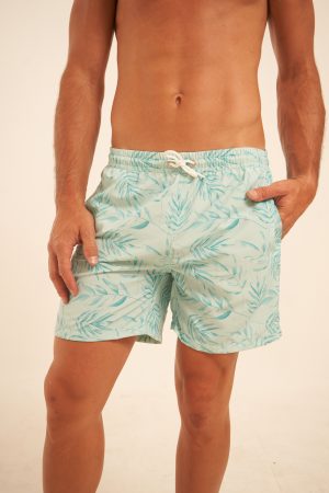Short de baño Verde Agua Estampado