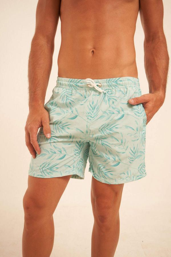 Short de baño Verde Agua Estampado