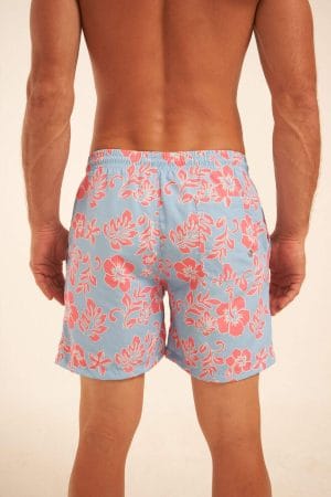 Short de baño celeste floral