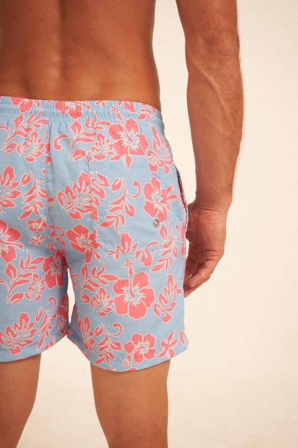 Short de baño celeste floral
