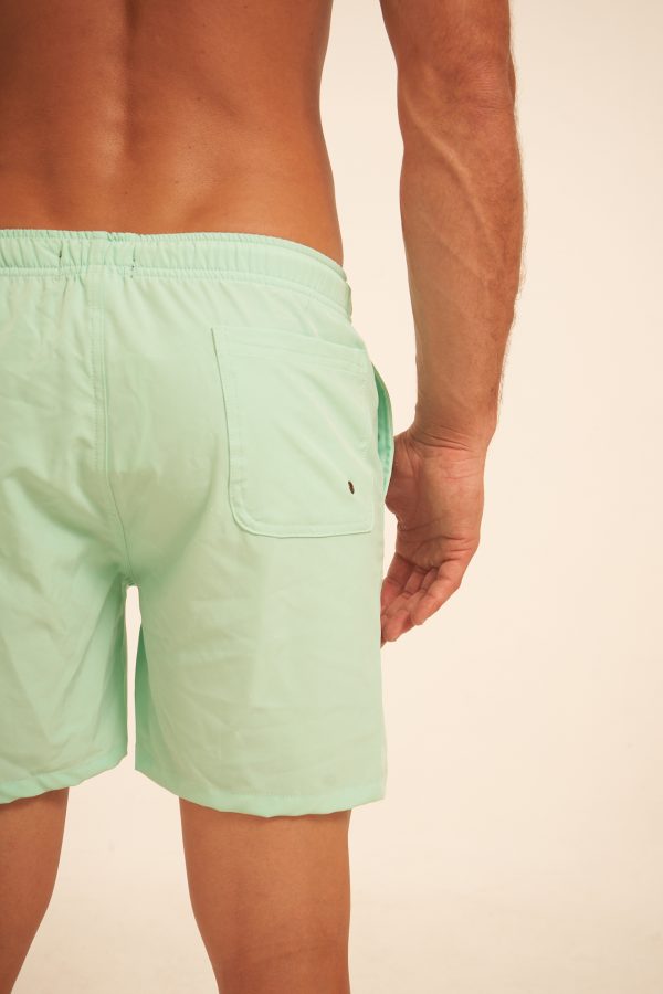 Short de baño verde agua liso
