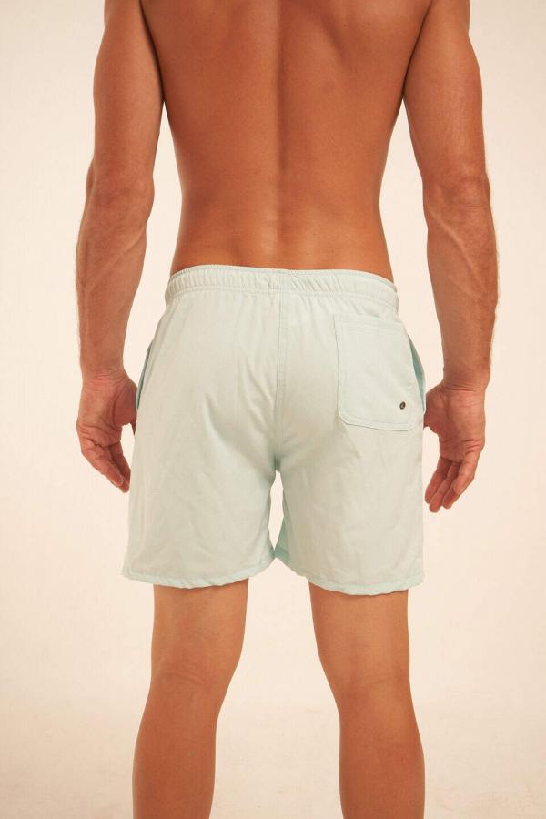 Short de baño celeste liso