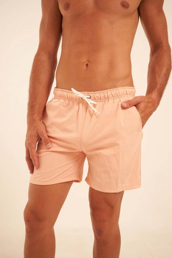 Short de baño salmon liso