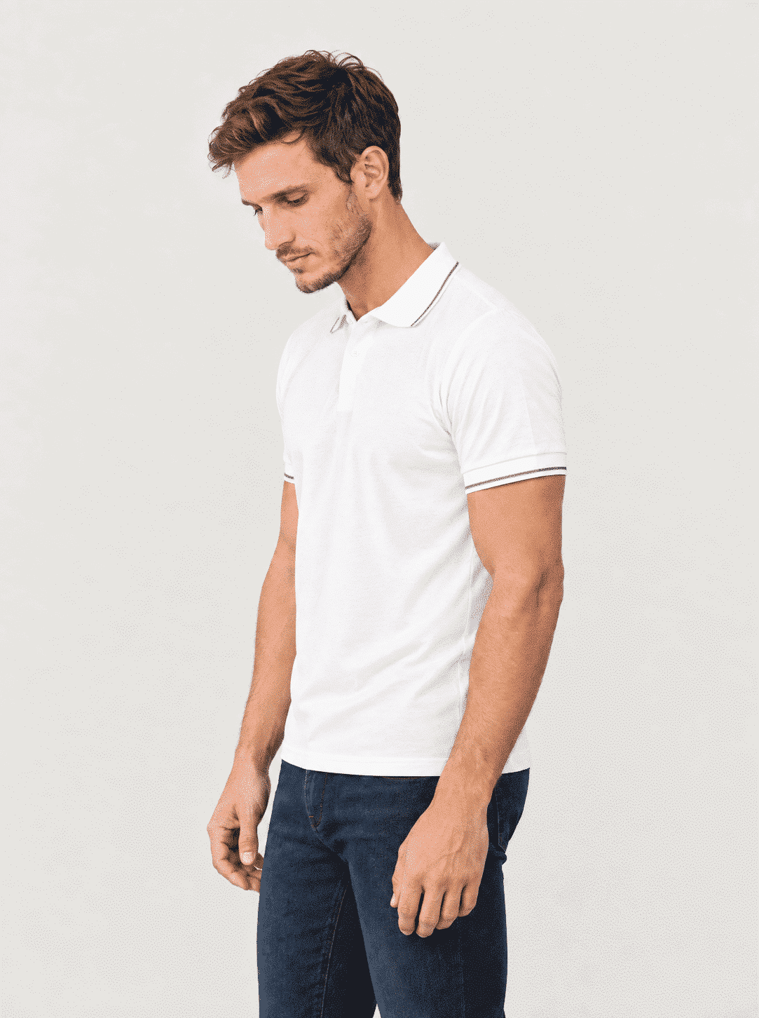 Chomba jersey algodón blanca