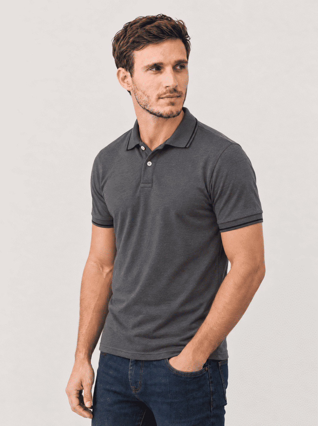 Chomba jersey algodón gris