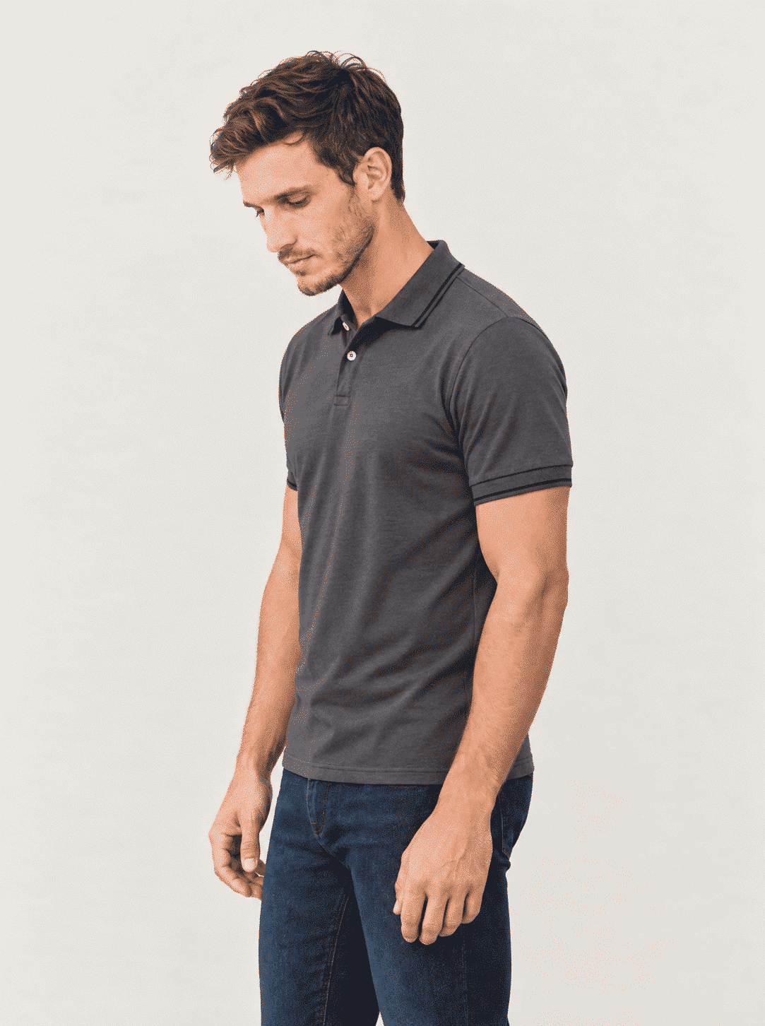 Chomba jersey algodón gris